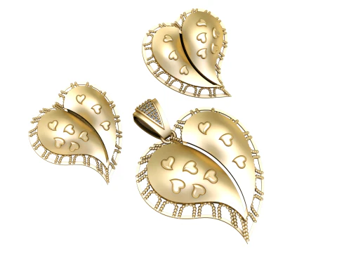 HEART SHAPE DIAMOND LOCKET SET 3D PRINTABLE MODEL 3D Model