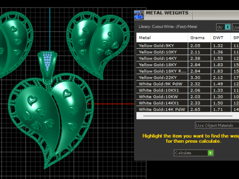 HEART SHAPE DIAMOND LOCKET SET 3D PRINTABLE MODEL Modèle 3D