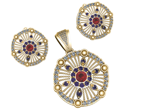 FANCY GOLD LOCKET SET 3D PRINTABLE MODEL 3Dモデル