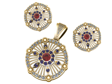 FANCY GOLD LOCKET SET 3D PRINTABLE MODEL Model 3D