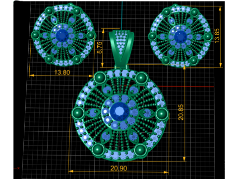 FANCY GOLD LOCKET SET 3D PRINTABLE MODEL Model 3D