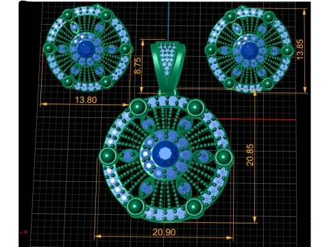 FANCY GOLD LOCKET SET 3D PRINTABLE MODEL 3D Model