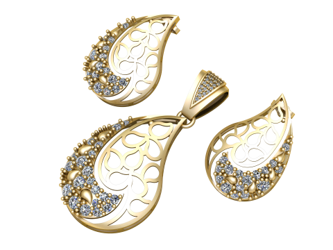 ELEGANCE LOCKET SET 3D PRINTABLE MODEL Modello 3D