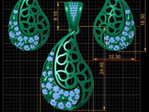 ELEGANCE LOCKET SET 3D PRINTABLE MODEL Modello 3D