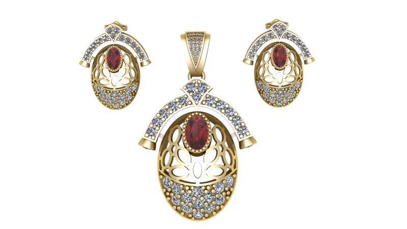 RUBY GOLD LOCKET SET 3D PRINTABLE MODEL Model 3D .c4d .max .obj .3ds .fbx .stl .blend 