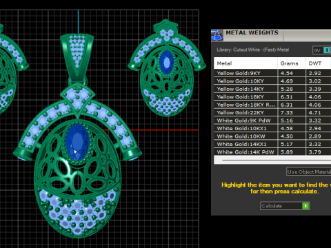 RUBY GOLD LOCKET SET 3D PRINTABLE MODEL Model 3D
