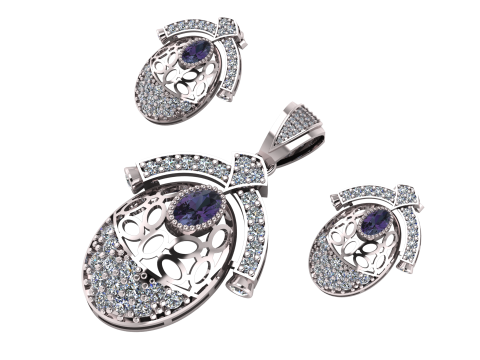 RUBY GOLD LOCKET SET 3D PRINTABLE MODEL Model 3D