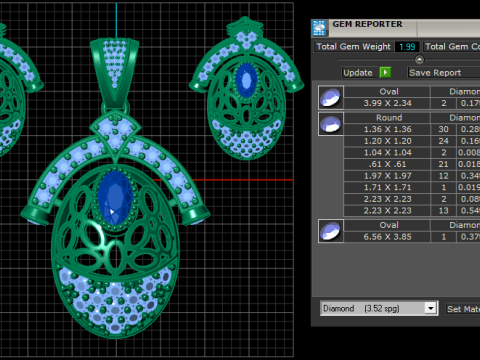 RUBY GOLD LOCKET SET 3D PRINTABLE MODEL Model 3D