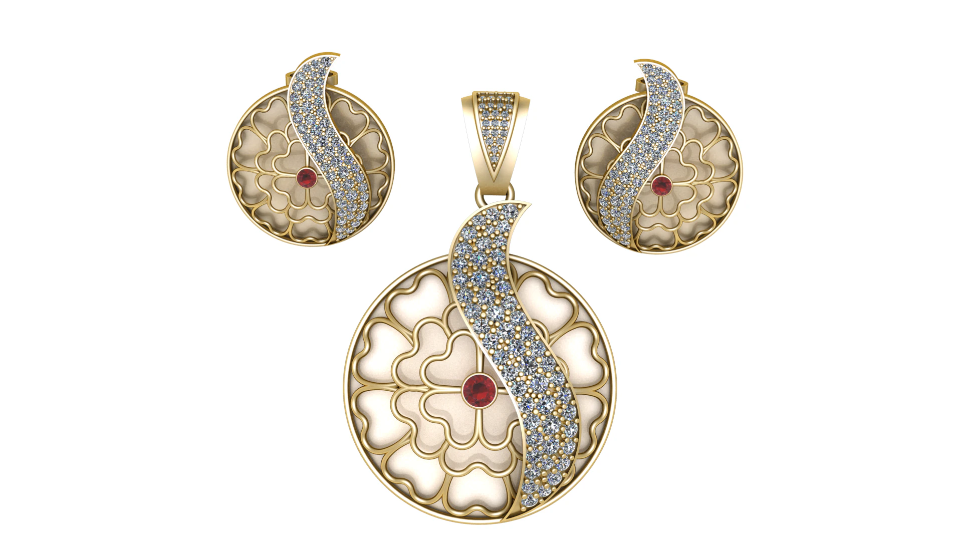 CIRCLE SHAPE LOCKET SET 3D PRINTABLE MODEL 3D Model .c4d .max .obj .3ds .fbx .stl .blend 