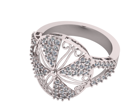 DIAMOND CLUSTER RING 3D PRINTABLE MODEL 3D Model
