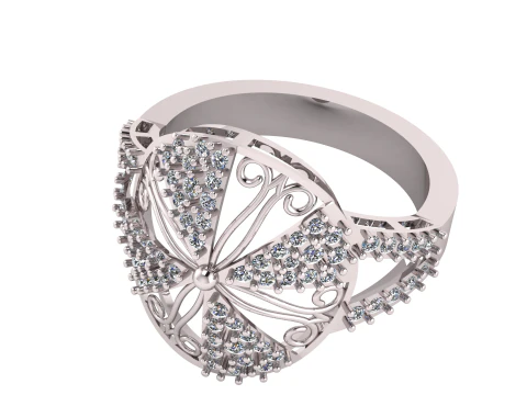 DIAMOND CLUSTER RING 3D PRINTABLE MODEL 3D Model