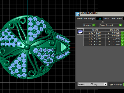 DIAMOND CLUSTER RING 3D PRINTABLE MODEL 3D Model