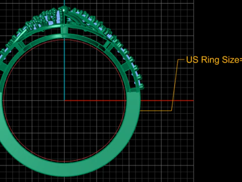 DIAMOND CLUSTER RING 3D PRINTABLE MODEL 3D Model