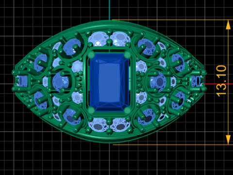 HIP HOP BLUE SAPPHIRE RING 3D PRINTABLE MODEL 3D Model