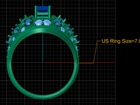 HIP HOP BLUE SAPPHIRE RING 3D PRINTABLE MODEL 3D Model