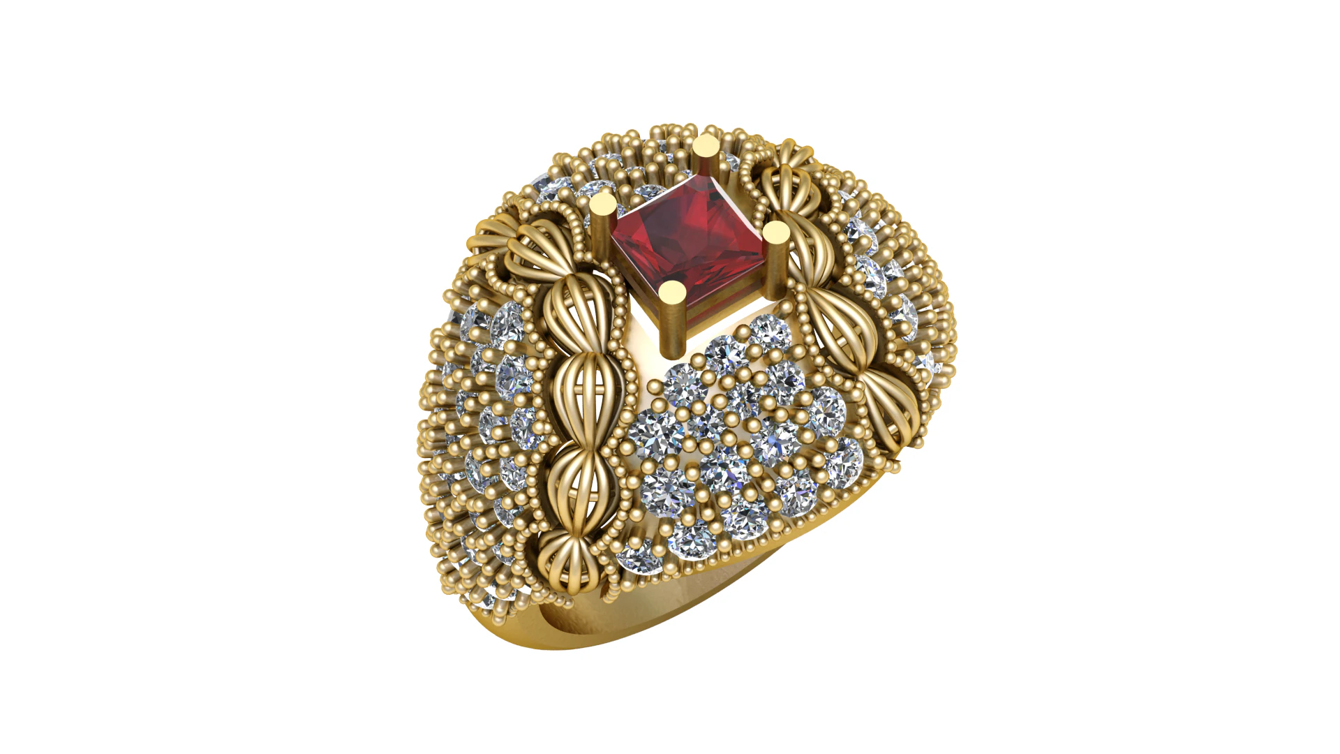 KOSTBARE DIAMANTRING 3D PRINTBAAR MODEL 3D Model .c4d .max .obj .3ds .fbx .stl .blend