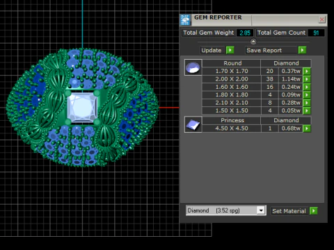 KOSTBARE DIAMANTRING 3D PRINTBAAR MODEL 3D Model
