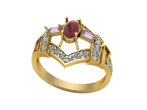 TANZANITE GOLDEN RING 3D PRINTABLE MODEL 3Dモデル