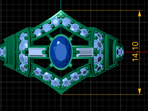 TANZANITE GOLDEN RING 3D PRINTABLE MODEL Modello 3D