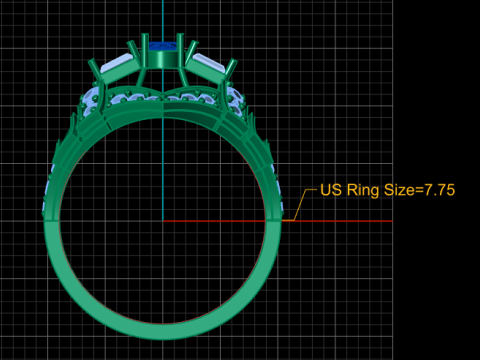 TANZANITE GOLDEN RING 3D PRINTABLE MODEL Modello 3D