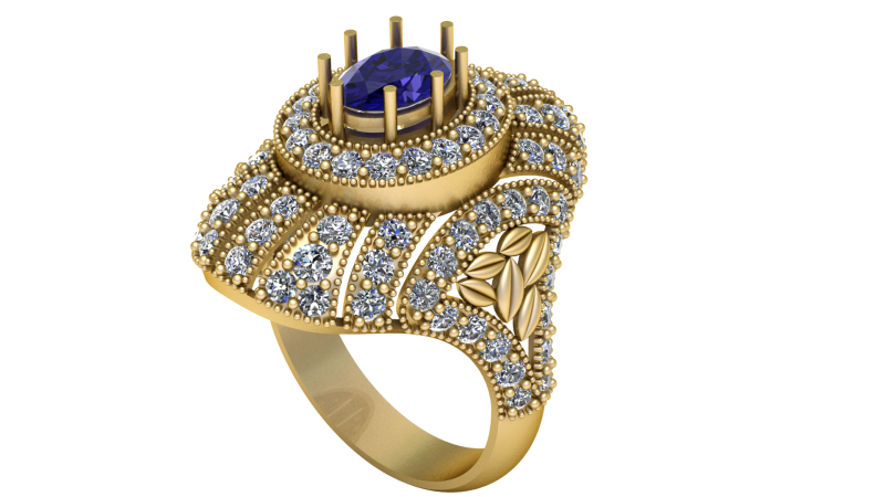 QUEEN DIAMOND RING 3D PRINTABLE MODEL Modèle 3D .c4d .max .obj .3ds .fbx .stl .blend 