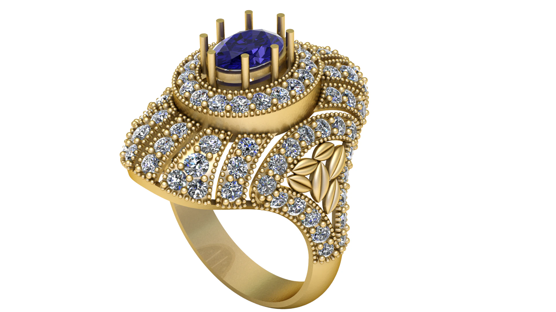 QUEEN DIAMOND RING 3D PRINTABLE MODEL 3D Model .c4d .max .obj .3ds .fbx .stl .blend 