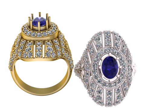 QUEEN DIAMOND RING 3D PRINTABLE MODEL Modèle 3D