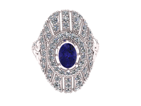 QUEEN DIAMOND RING 3D PRINTABLE MODEL Modèle 3D