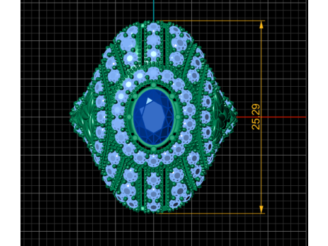 QUEEN DIAMOND RING 3D PRINTABLE MODEL Modèle 3D