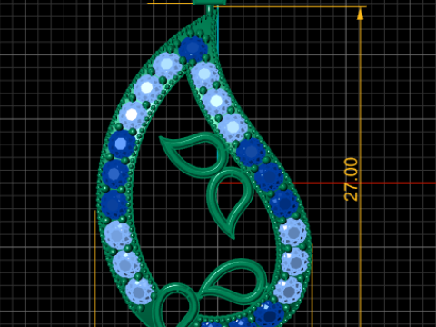 TOPAZ STYLE PENDANT 3D PRINTABLE MODEL 3D Model