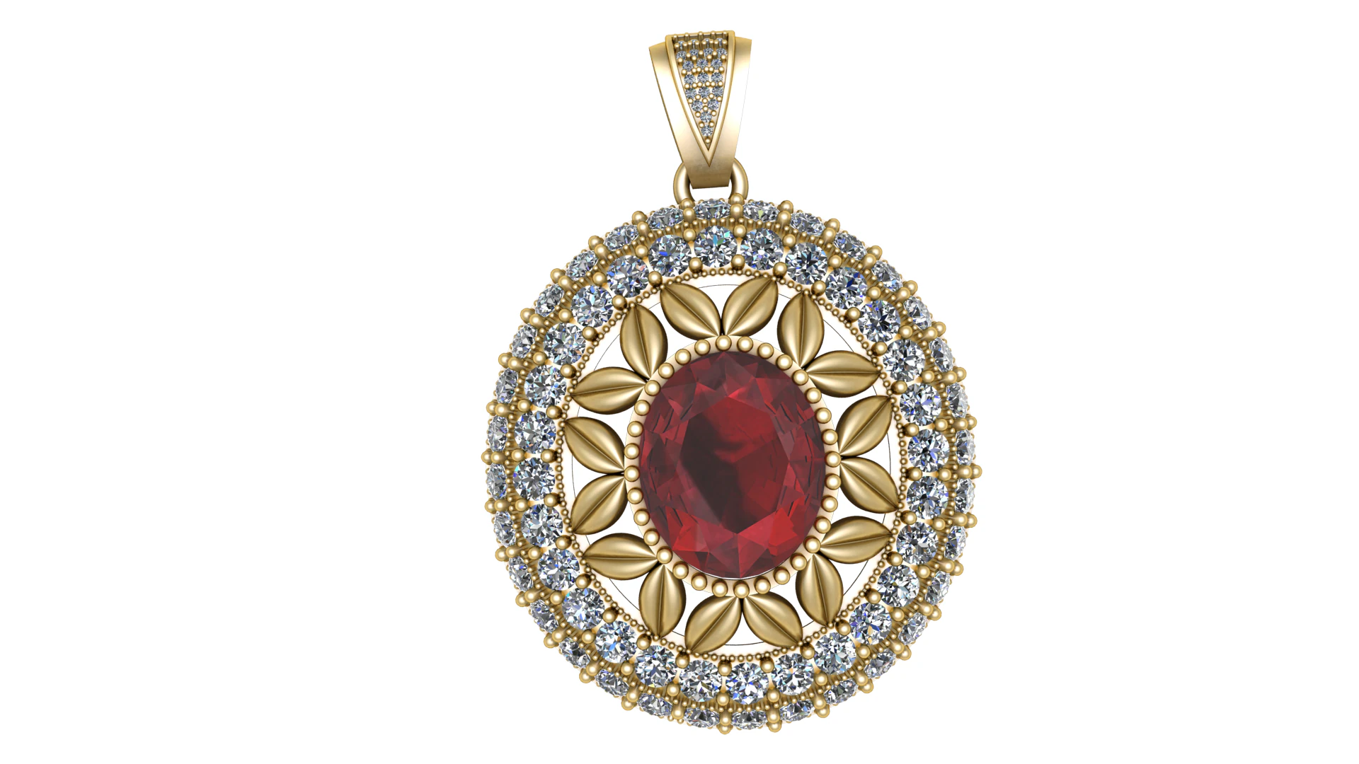 ANTIQUE OPAL PENDANT 3D PRINTABLE MODEL 3D Model .c4d .max .obj .3ds .fbx .stl .blend