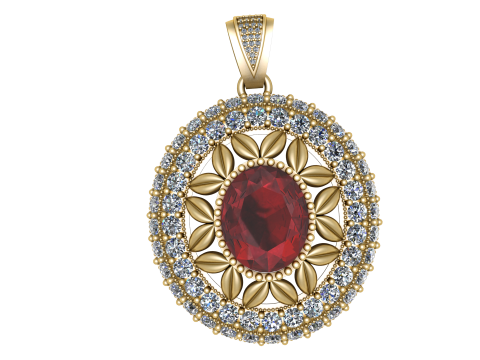 ANTIQUE OPAL PENDANT 3D PRINTABLE MODEL 3Dモデル