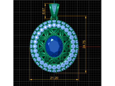 ANTIQUE OPAL PENDANT 3D PRINTABLE MODEL 3D Модель