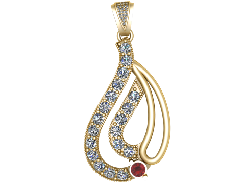 INFINITY RUBY PENDANT 3D PRINTABLE MODEL 3D मॉडल