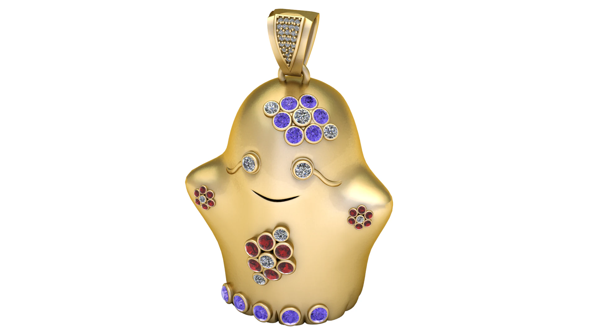 CUTE GHOST PENDANT 3D PRINTABLE MODEL 3D Model .c4d .max .obj .3ds .fbx .stl .blend 