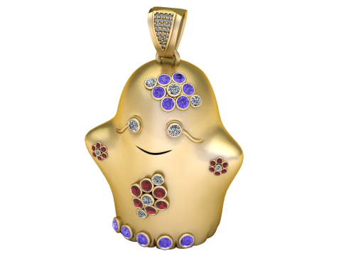 CUTE GHOST PENDANT 3D PRINTABLE MODEL Modèle 3D