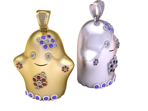 CUTE GHOST PENDANT 3D PRINTABLE MODEL Model 3D