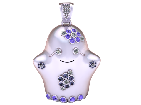 CUTE GHOST PENDANT 3D PRINTABLE MODEL Model 3D