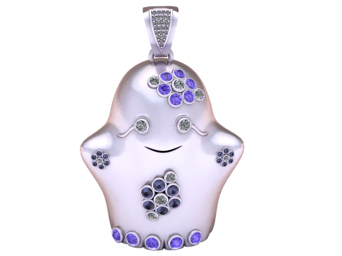 CUTE GHOST PENDANT 3D PRINTABLE MODEL 3D Model