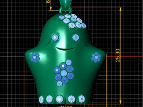 CUTE GHOST PENDANT 3D PRINTABLE MODEL Model 3D
