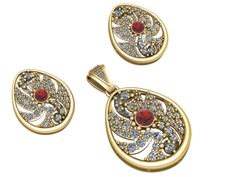 TURKISH STYLISH LOCKET SET 3D PRINTABLE MODEL 3D Model