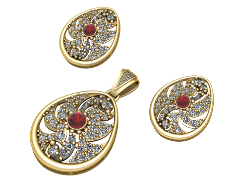 TURKISH STYLISH LOCKET SET 3D PRINTABLE MODEL Model 3D