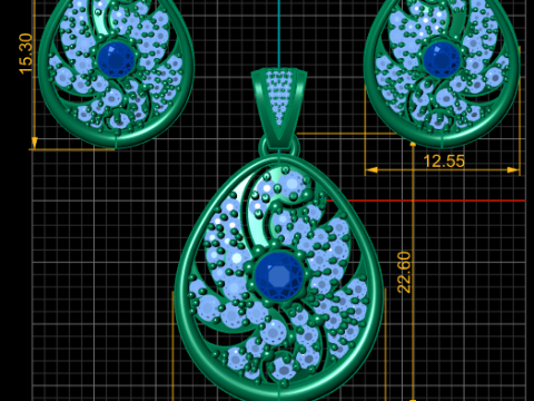 TURKISH STYLISH LOCKET SET 3D PRINTABLE MODEL Model 3D