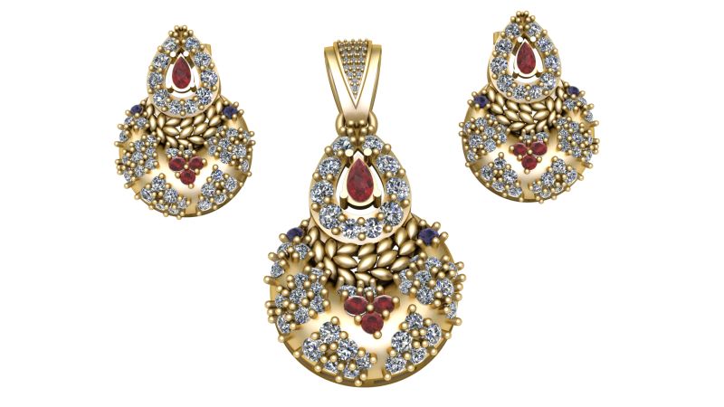 INDIAN FANCY LOCKET SET 3D PRINTABLE MODEL 3D Model .c4d .max .obj .3ds .fbx .stl .blend