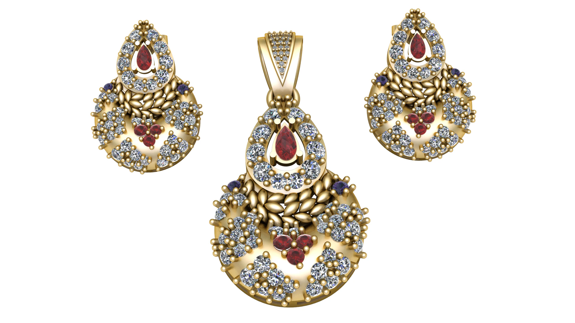 INDIAN FANCY LOCKET SET 3D PRINTABLE MODEL 3D Model .c4d .max .obj .3ds .fbx .stl .blend 