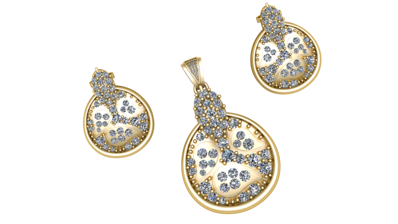 STYLISH LOCKET SET 3D PRINTABLE MODEL 3Dモデル .c4d .max .obj .3ds .fbx .stl .blend 