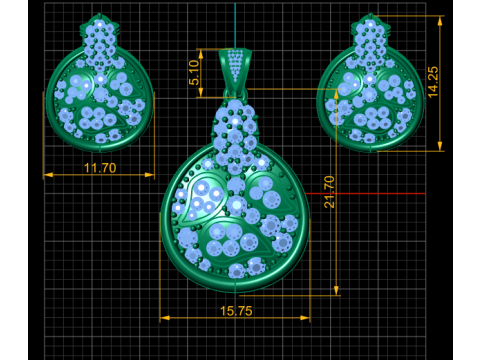 STYLISH LOCKET SET 3D PRINTABLE MODEL 3Dモデル
