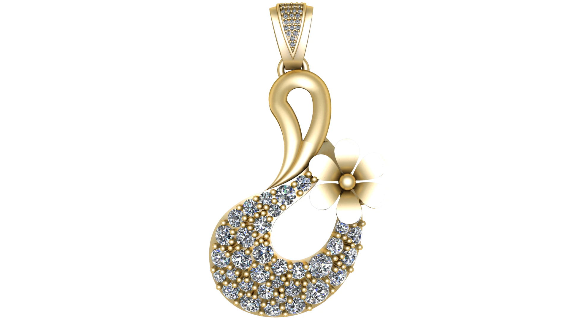 FLOWER DESIGN PENDANT 3D PRINTABLE MODEL 3D Model .c4d .max .obj .3ds .fbx .stl .blend 