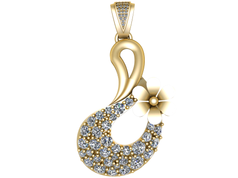 FLOWER DESIGN PENDANT 3D PRINTABLE MODEL 3D मॉडल