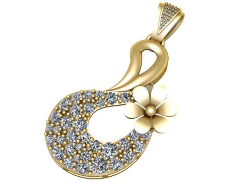 FLOWER DESIGN PENDANT 3D PRINTABLE MODEL 3D-Modell